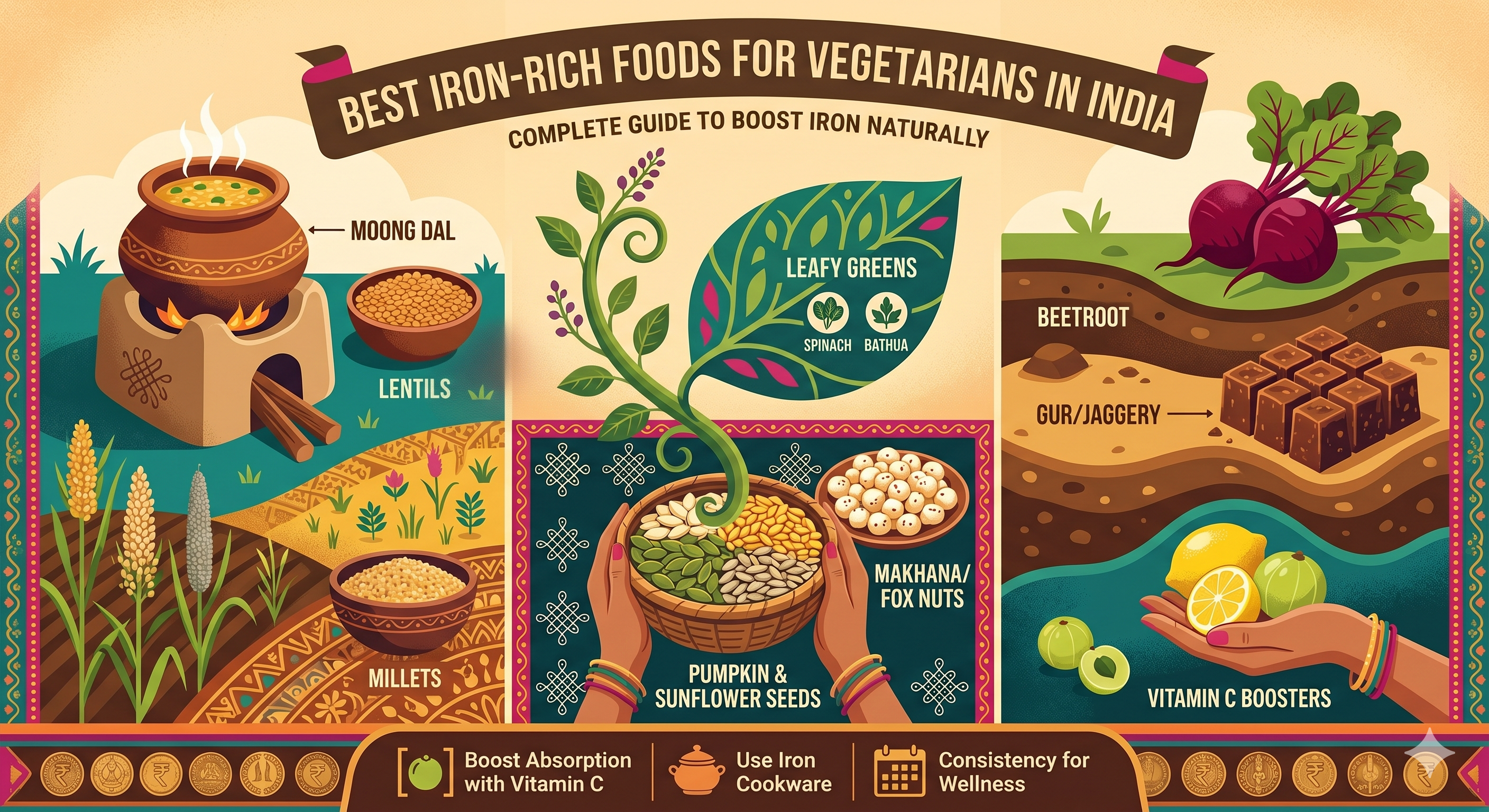 Best Iron-Rich Foods for Vegetarians in India: Complete Guide to Boost Iron Naturally