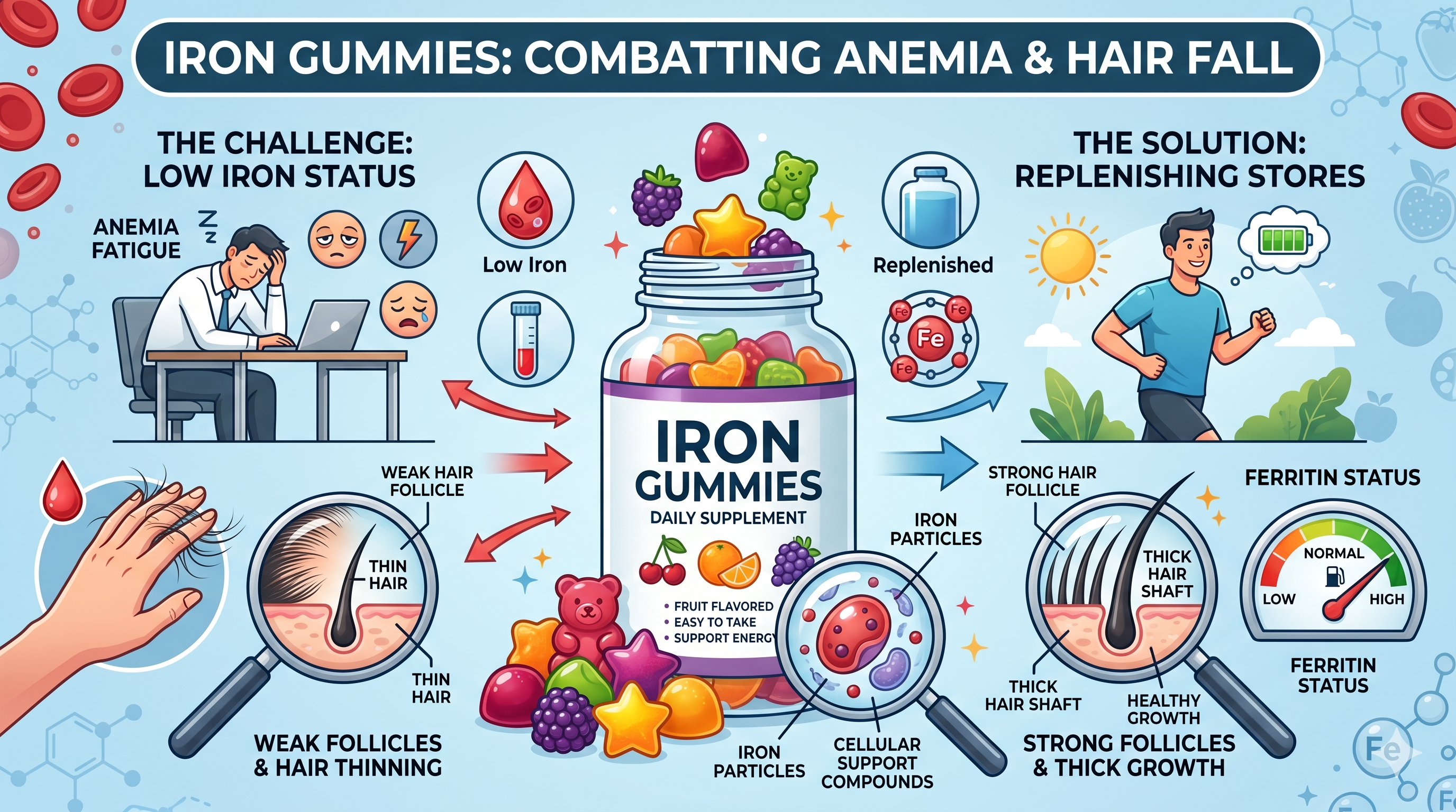 Iron Gummies: Fun, Convenient Way to Combat Anemia and Hair Fall