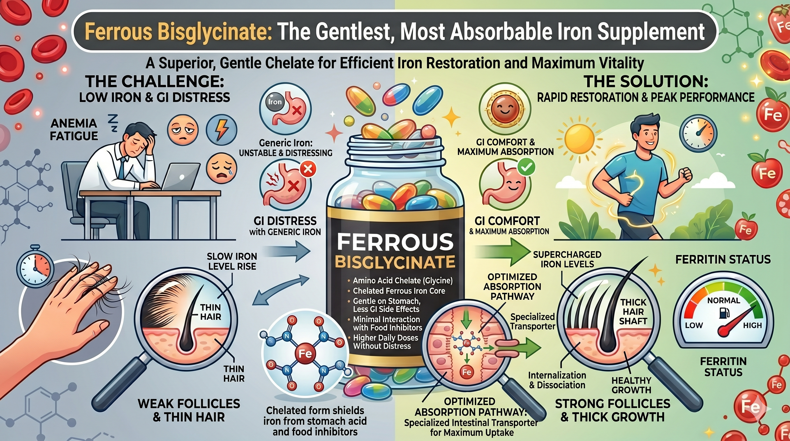 Ferrous Bisglycinate: The Gentlest, Most Absorbable Iron Supplement