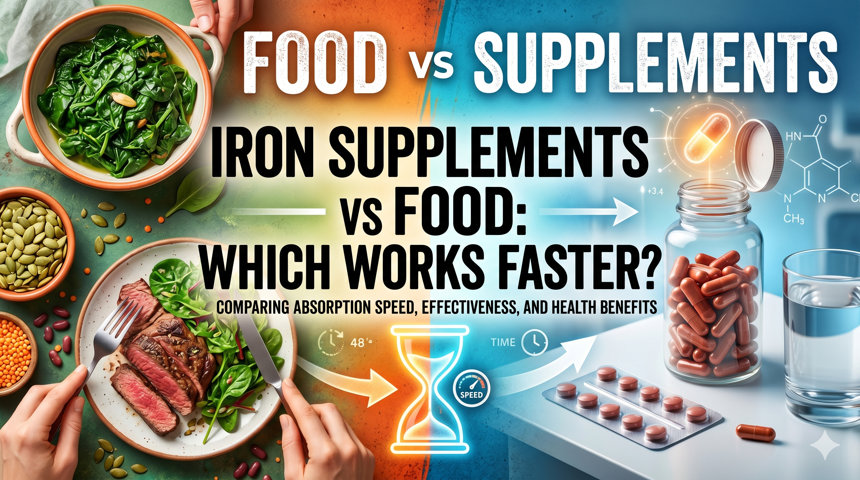 Iron Supplements vs Food: Which Works Faster?