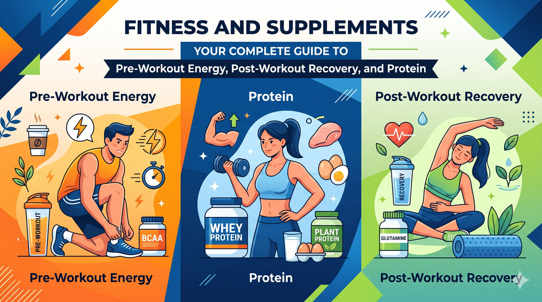 Fitness and Supplements: Pre-Workout Energy, Post-Workout Recovery, and Protein