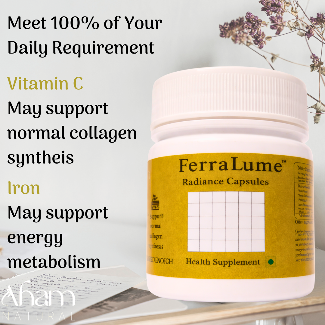 Aham Natural - FerraLume Radiance Capsules(Ferrous Bisglycinate 29mg + Vitaminc C 65mg)